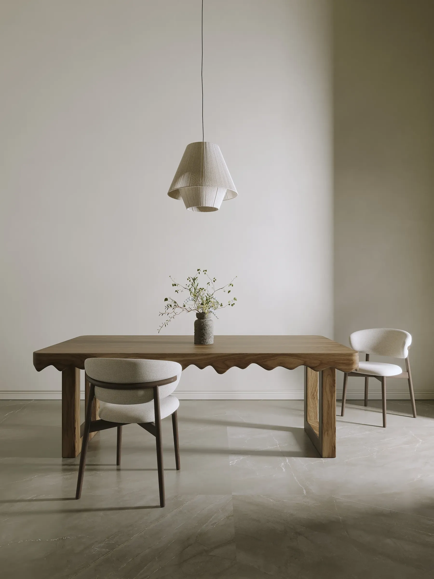 Melt Frame Dining Table in wood finish